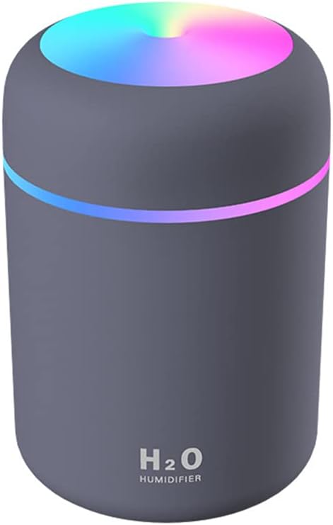 Portable Mini Humidifier - 300ml Cool Mist, LED Light, USB, Auto Shut-Off