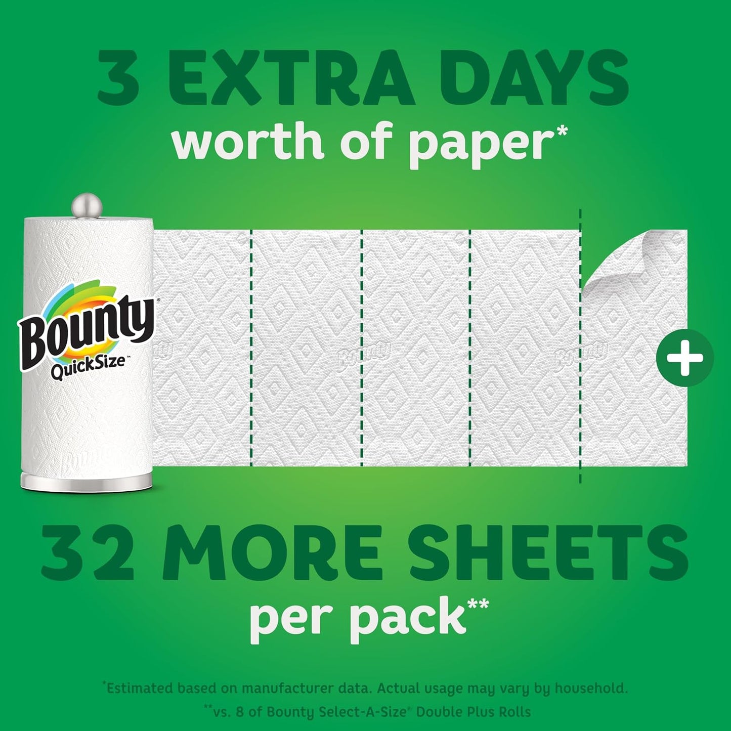 Quick Size Paper Towels - White, 8 Family Rolls - 20 Regular Rolls