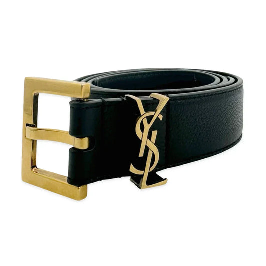 Saint Laurent Leather Cassandre Belt