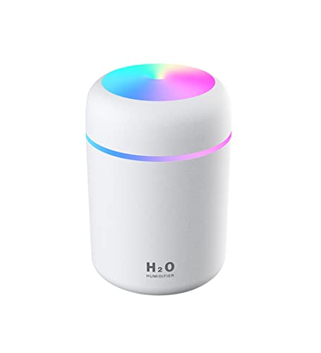 Portable Mini Humidifier - 300ml Cool Mist, LED Light, USB, Auto Shut-Off