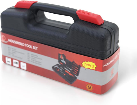 39-Piece Household Tool Kit - Essential Home Repair Set with Toolbox