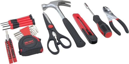 39-Piece Household Tool Kit - Essential Home Repair Set with Toolbox