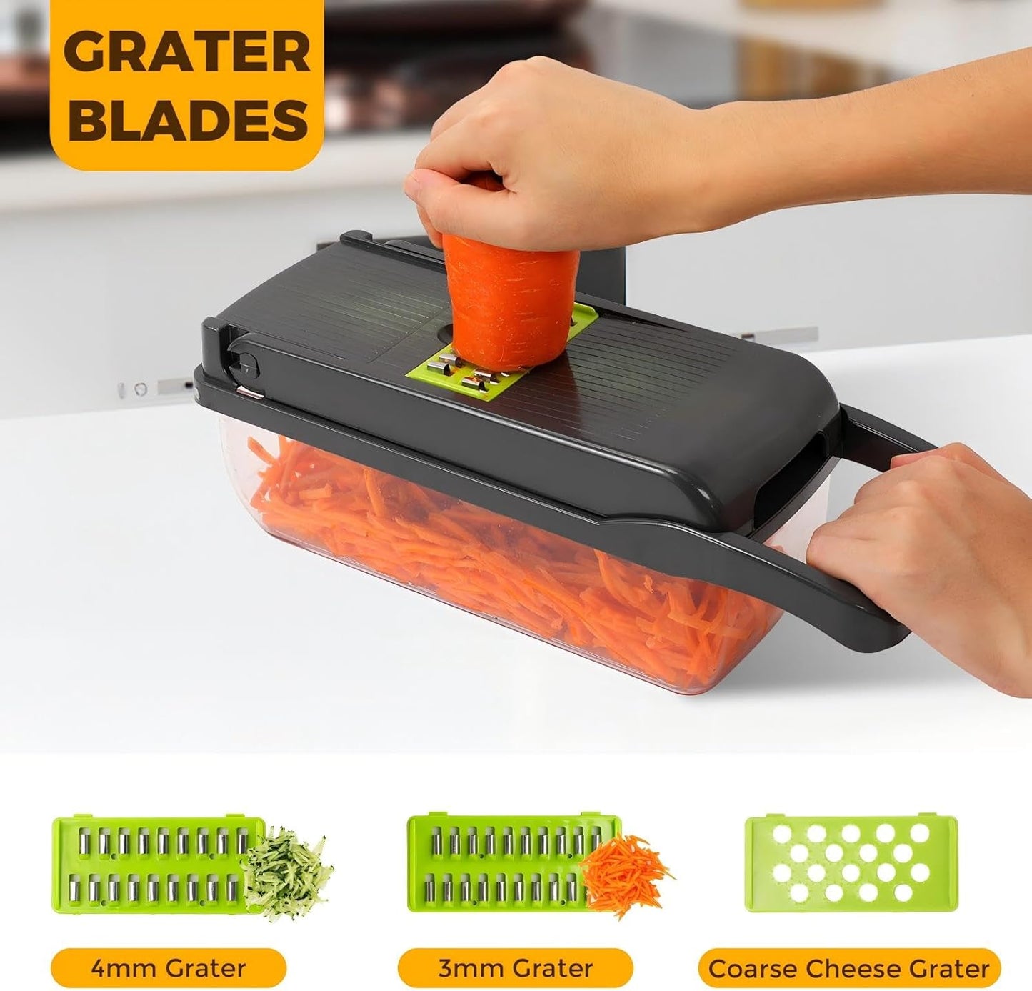 13-in-1 Vegetable Chopper - Multi Blade Food Cutter with Container