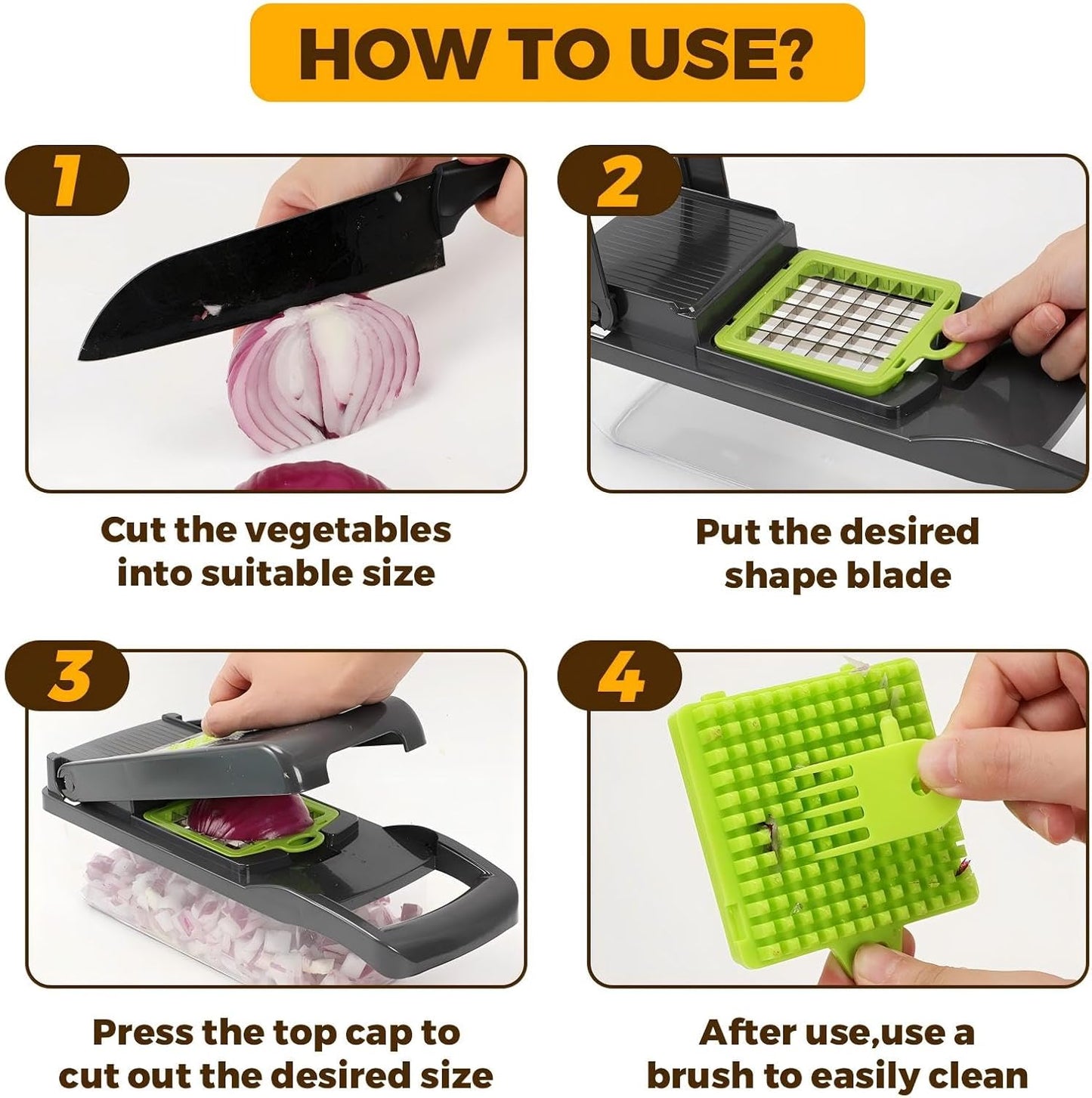 13-in-1 Vegetable Chopper - Multi Blade Food Cutter with Container
