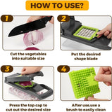 13-in-1 Vegetable Chopper - Multi Blade Food Cutter with Container