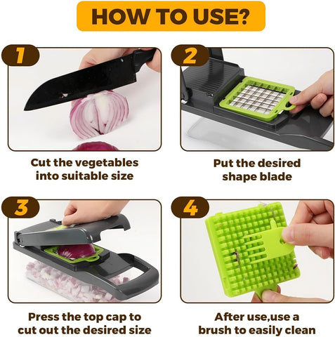 13-in-1 Vegetable Chopper - Multi Blade Food Cutter with Container