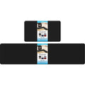 2PCS Cushioned Kitchen Mats - Anti-Fatigue, Non-Slip, Waterproof, Black Rug Set