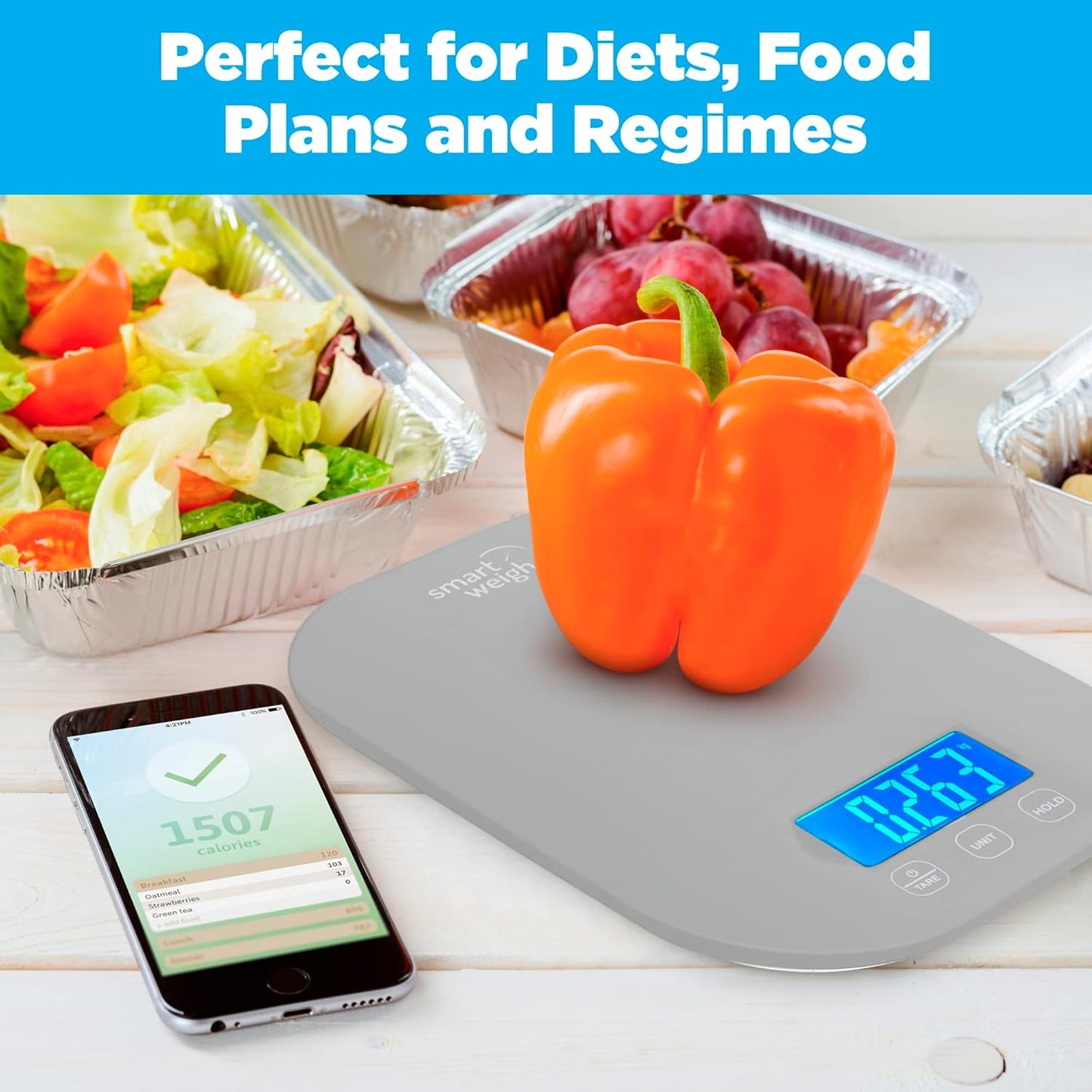 Digital Food Scale - Grams & Ounces for Baking, Cooking & Meal Prep