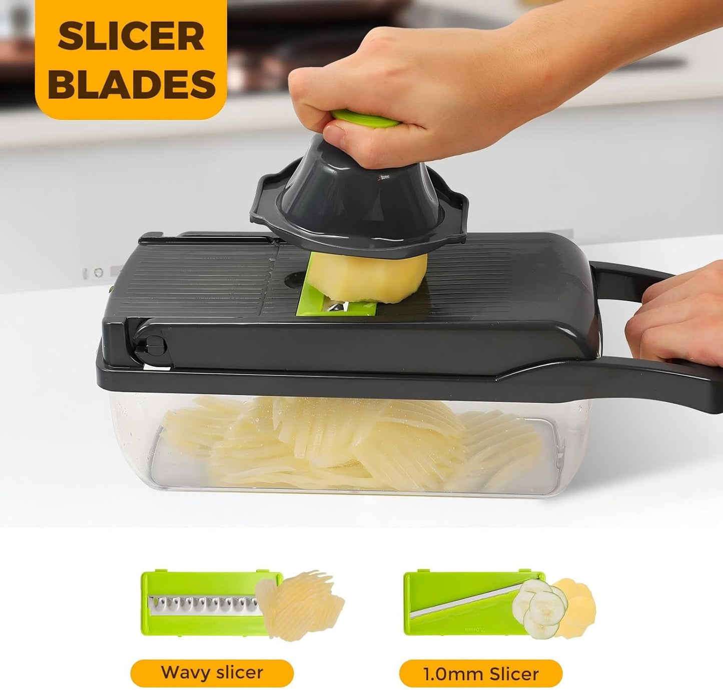 13-in-1 Vegetable Chopper - Multi Blade Food Cutter with Container