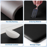2PCS Cushioned Kitchen Mats - Anti-Fatigue, Non-Slip, Waterproof, Black Rug Set