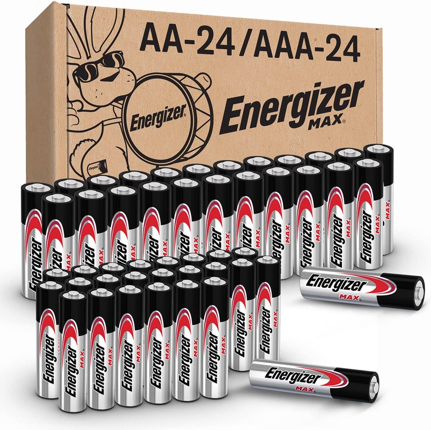 AA & AAA Batteries Combo Pack - 24 Max AA + 24 Max AAA, 48 Count