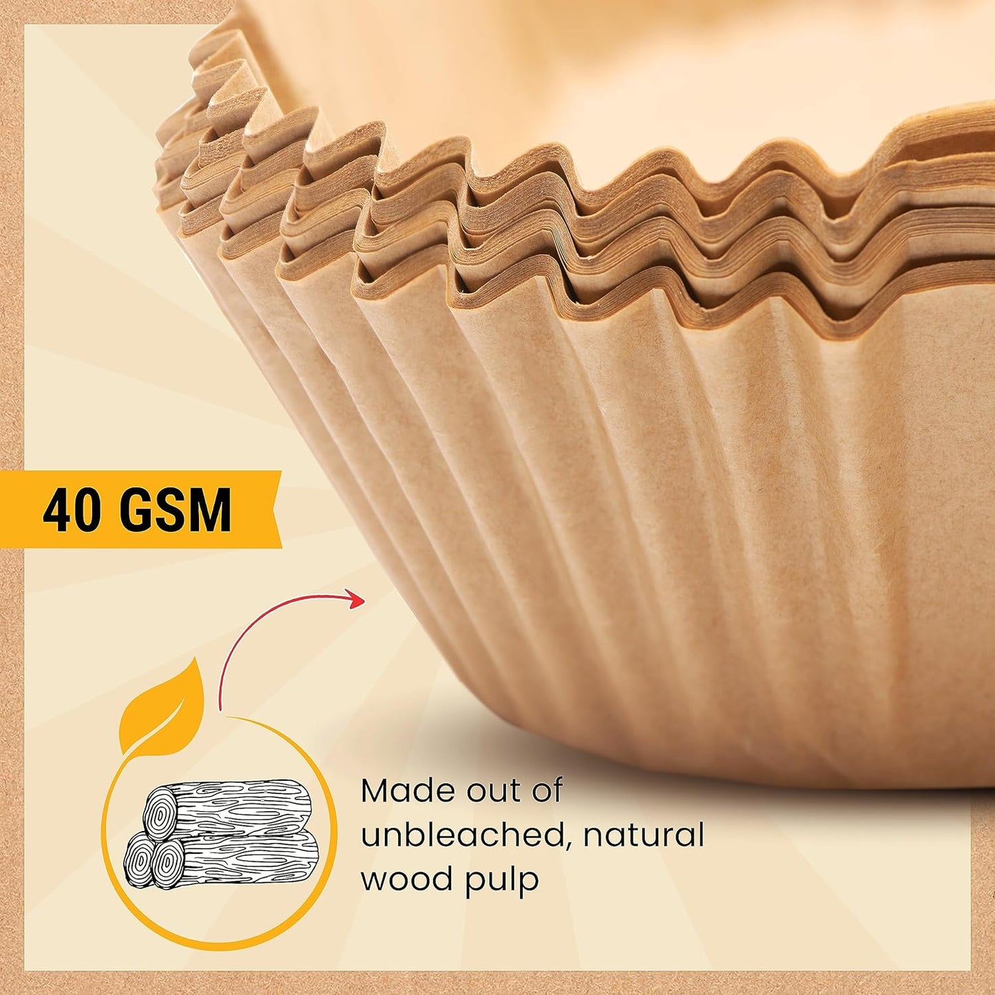 120Pcs Air Fryer Disposable Paper Liners - Non-Stick, 8" Square, Oil-Proof
